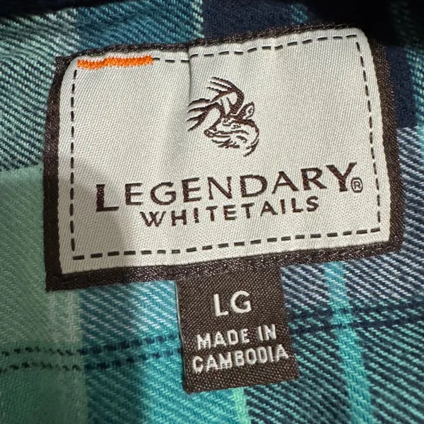 Legendary Whitetails Womens Green Plaid Hooded Flannel Shirt Large 6578 Shacket‎ - Image 6