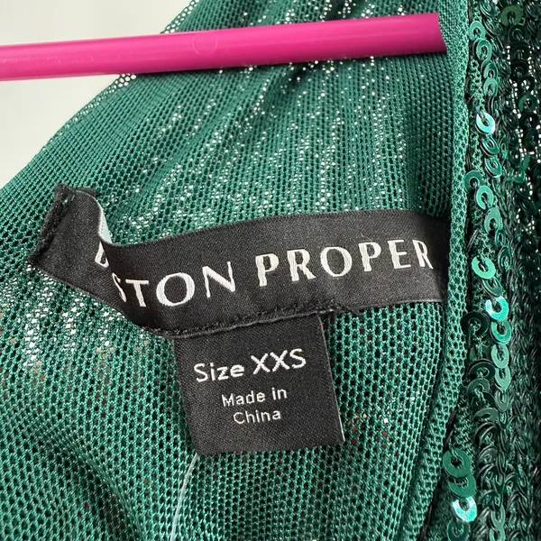 Boston Proper Tank Top Size XXS Sequin Emerald Green Cocktail Holiday Party NWT - Image 4