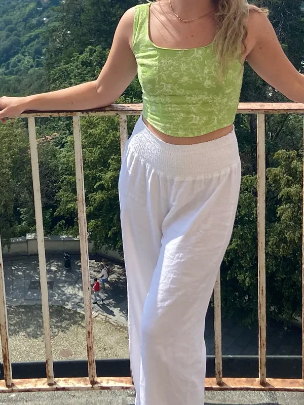 Midnight Sky Floral Green Top - Image 4