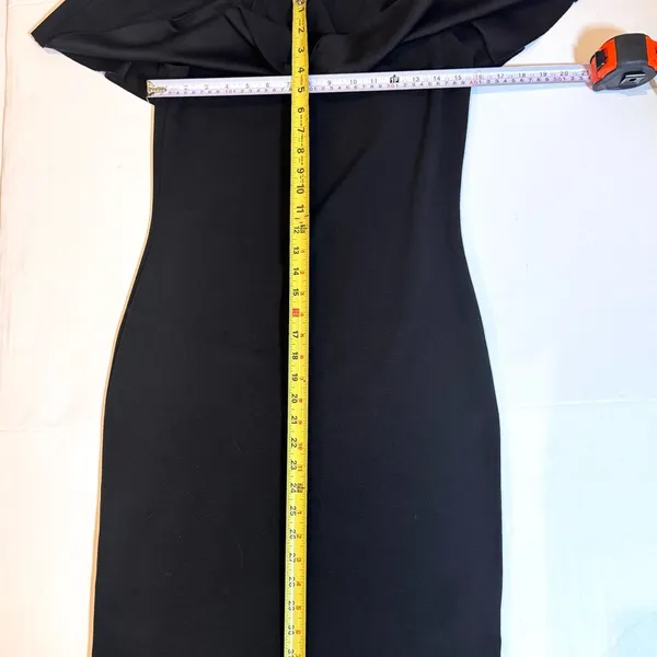 Almost Famous Black Off Shoulder Ruffle Sheath Dress XL Classic Cocktail LBD - Image 7