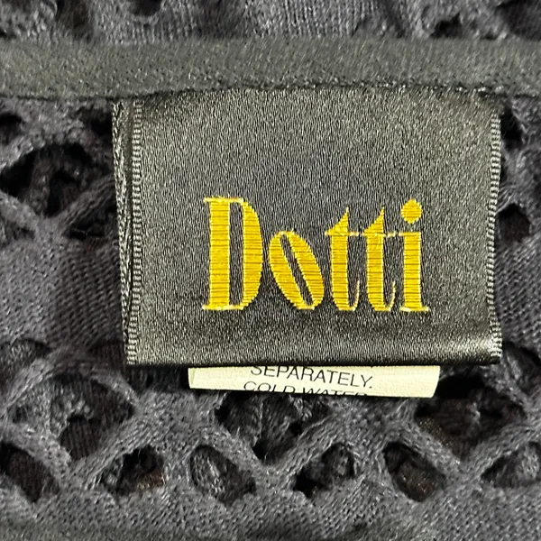 Dottie Couture Black Cotton Eyelet Button Front Swim Cover Up Size Large - Image 3