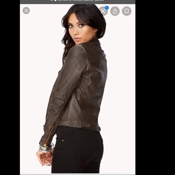 Forever 21 Brown leather jacket Sz M ❤️ - Image 2