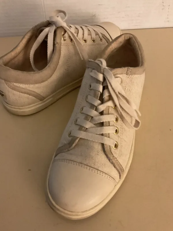 UGG Women's Low-Top Canvas Sneakers in Off-White and Beige size 6.5 - Image 5