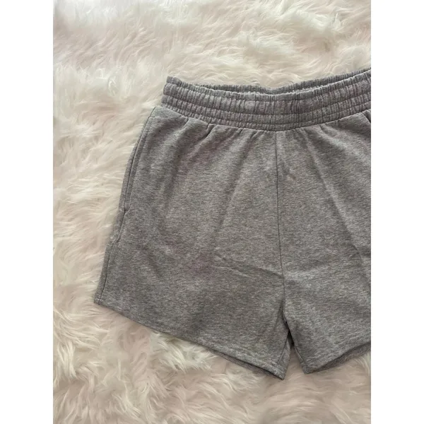 Gymshark Training Fleece Shorts Light Grey Core Marl Size Small - Image 4