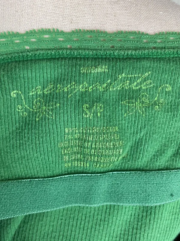 Vintage Y2K Aeropostale Beaded Lace Cami Tank Top Size Small Green Fairycore - Image 5