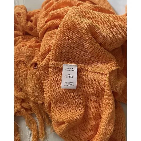 Vici Caliana Tassel Cover-Up Maxi Dress Size L Orange Boho Style Sleeveless EUC - Image 15