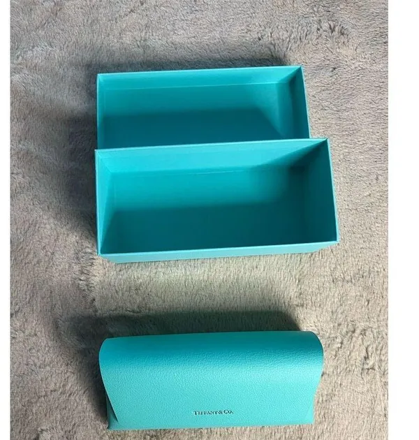 Tiffany & Co Women's Eyeglasses Case Black w/ Blue Accents Full Rim - Image 2