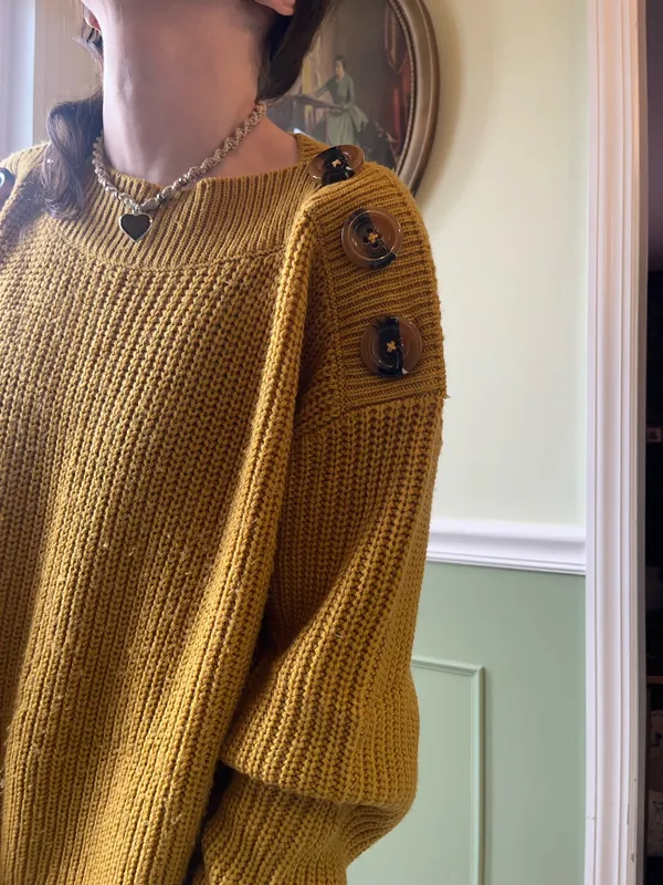 Philosophy yellow button sweater - Image 2