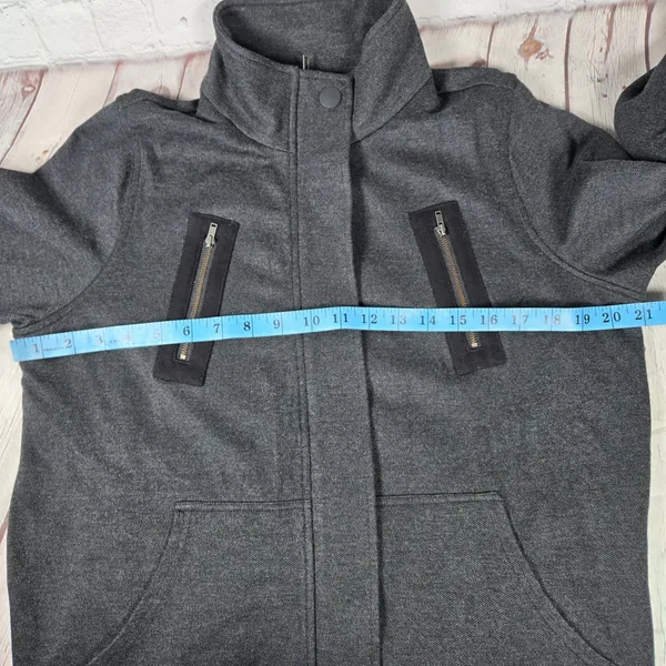 Cabi Charcoal Gray Mesh Back Jacket Womens Size Small Moto Style‎ 3184 - Image 9