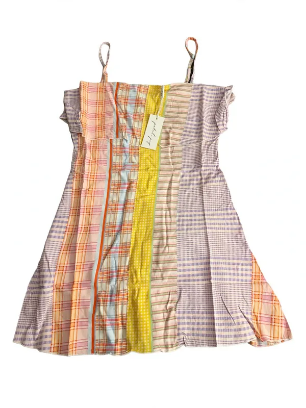 Petal & Pup Pastel Multicolor Patchwork Midi Dress - Image 2