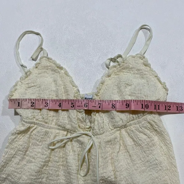 Princess Polly Cream Textured Babydoll Tank Top Size 0 Coquette Boho Y2K - Image 6