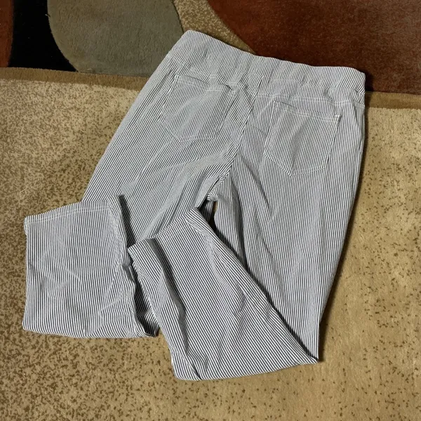 Mario Serrani Fisherman Nautical Striped Pull On Pants Womens Large Blue White‎ - Image 6
