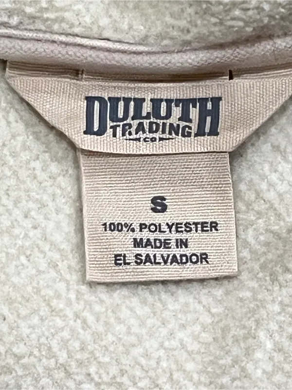 Duluth Trading Co Beige Brushed Waffle 1/2 Zip Hooded Pullover Size Small - Image 7