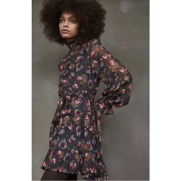 Cinq à‎ Sept Daija Belted Tiered Floral Print Chiffon Mini Dress - Image 2