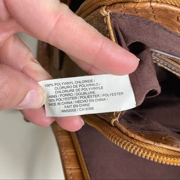 Liz Claiborne Brown Faux Leather Reptile Print Expanding Purse Bag - Image 12