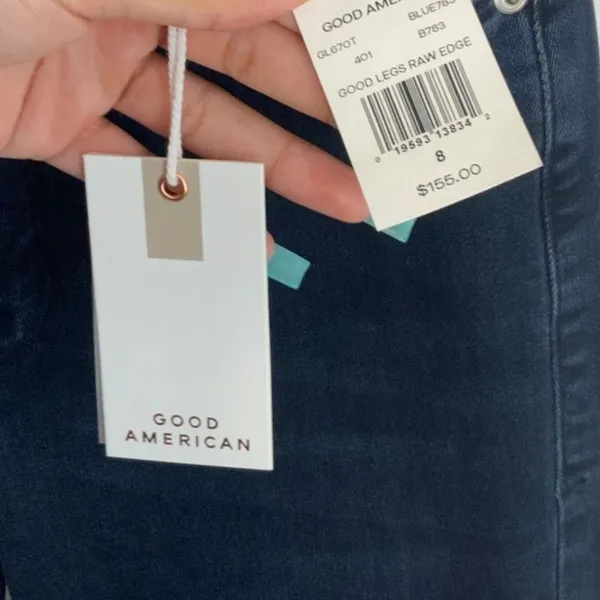 Good American Skinny distressed "Good Legs"‎ Raw Hem Jeans NWT - Image 2