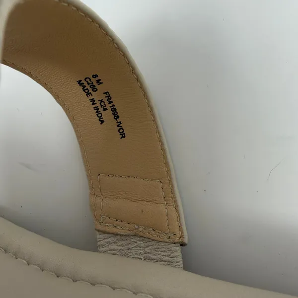 Frye Western Double Buckle Platform Slide Sandal Beige Leather Women Size 8 - Image 12