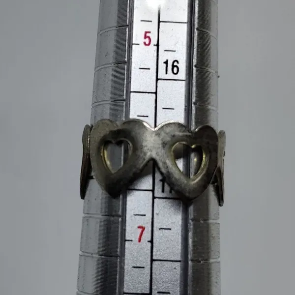 Silver Tone Heart Ring  - Image 5