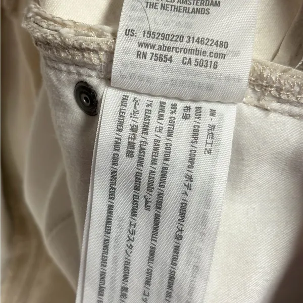 Abercrombie & Fitch faux leather top High Rise Cream 90s ultra highrise Jean 27 - Image 13