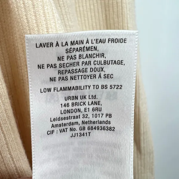 Anthropologie Long Sleeve Square Neck Top Ivory Cream Cozy Ribbed plus size 3X - Image 5