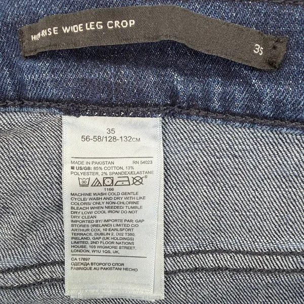 Banana Republic High Rise Wide Leg Crop Denim Jeans Dark Wash Plus Size 35 NWT - Image 8