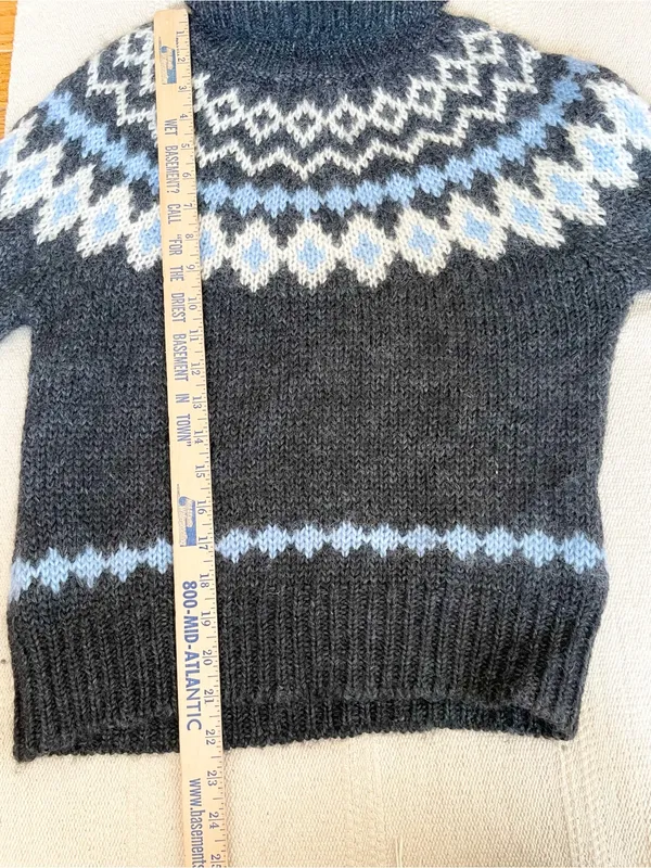 Vtg J.crew Womens M Fuzzy Argyle Turtle Neck Sweater Mohair Wool Preppy Nordic - Image 5