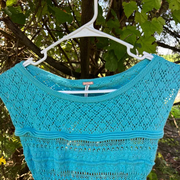 Free People Blue Juliette Ruffle Top - Image 3