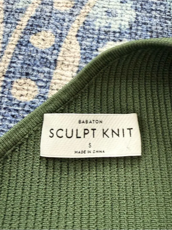 Babaton Olive Green One-Shoulder Rib Knit top - Image 3