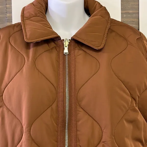 Isaac Mizrahi Quilted Barn Cognac Jacket- Small - Image 5