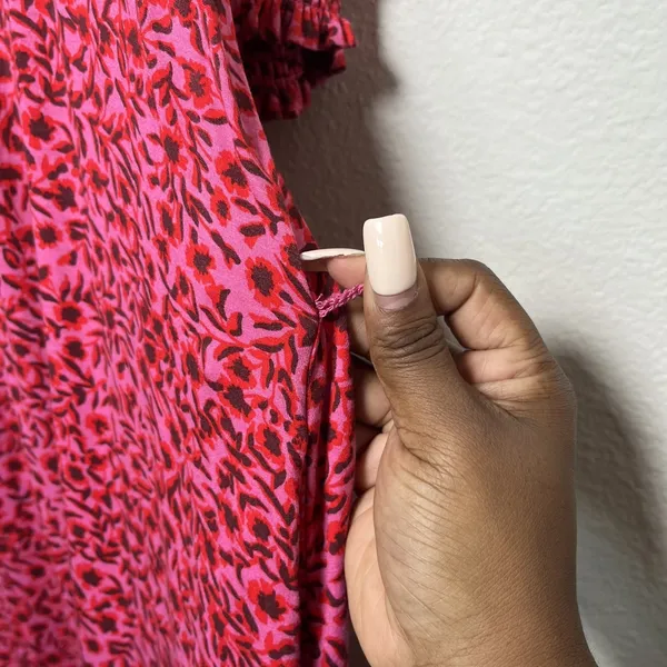 Boden Women‎ Yoke Mini Dress 14R Pink Peasant Cottagecore Prairie Floral Party - Image 7