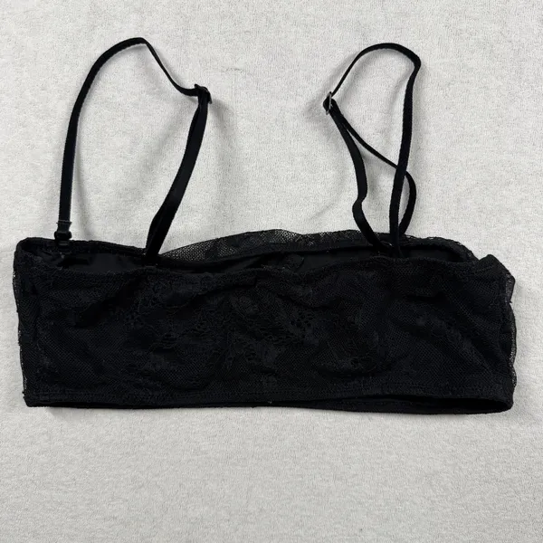 SKIMS Black Lace Bandeau Bralette Adjustable Straps Size Small - Image 2