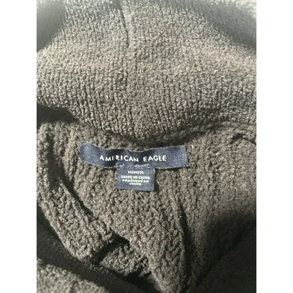 American Eagle Charcoal Grey Ribbed Turtleneck Sweater Dress Midi‎ Length Size M - Image 5