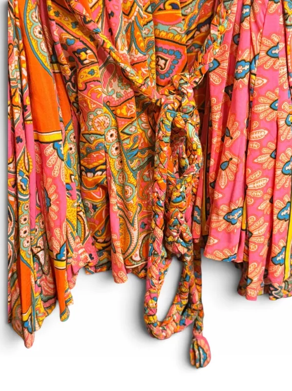 Olivaceous Paisley Tie Waist Mini Dress Size Small - Image 2