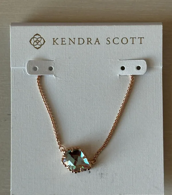 Kendra Scott Tess Rose Gold Pendant Necklace in Dichroic Glass - Image 3