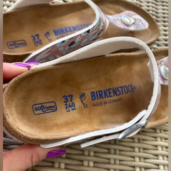 Birkenstock Gizeh Soft Footbed Floral Sandals 37 summer vacation beach‎ outdoors - Image 6