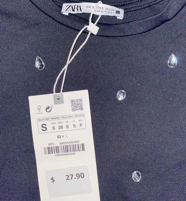 Zara NWT Black Sparkly Top Sz. S - Image 6