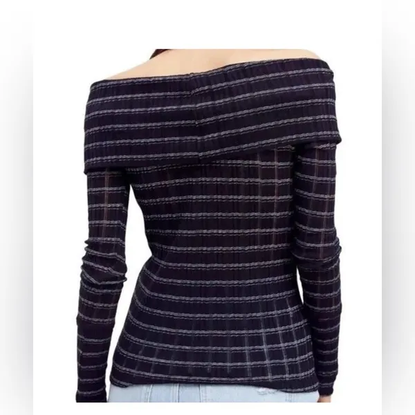 Free People Snowbunny Girlfriend off the shoulder top size med stretchy fabric - Image 4
