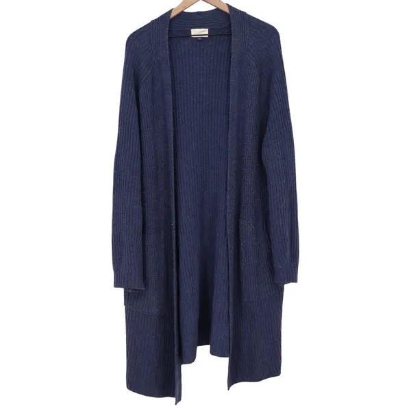 Universal Thread Navy Blue Ribbed Duster Cardigan Sweater Large Open Front - Image 2