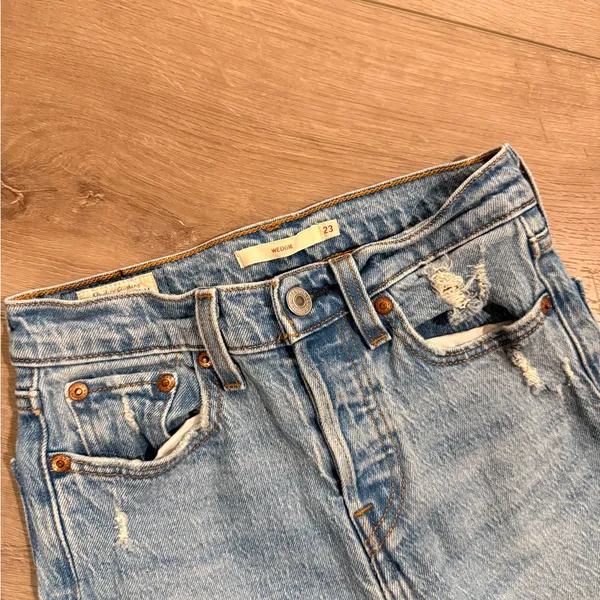 Levi Wedgie Women Classic Blue Distressed Women's Jeans - Image 3