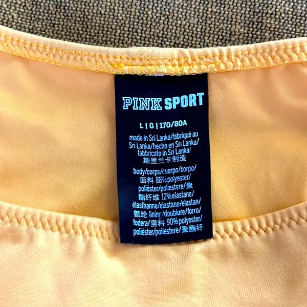 PINK VS SWIM bikini sunset sz L. Ruched back - Image 4
