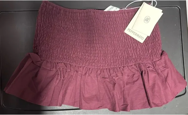 Peppermayo Darlee Shirred Mini Skirt - Image 3