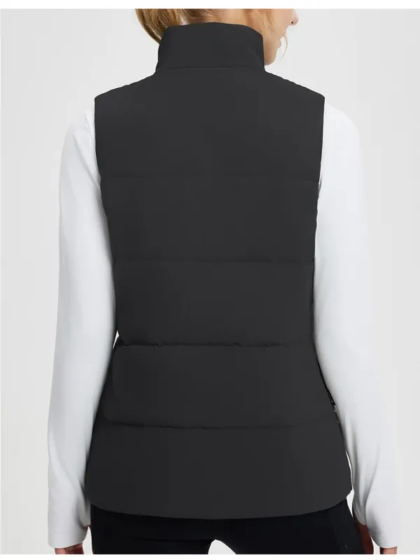 Baleaf Women's Black Quilted Puffer Vest with Stand Collar - Image 3