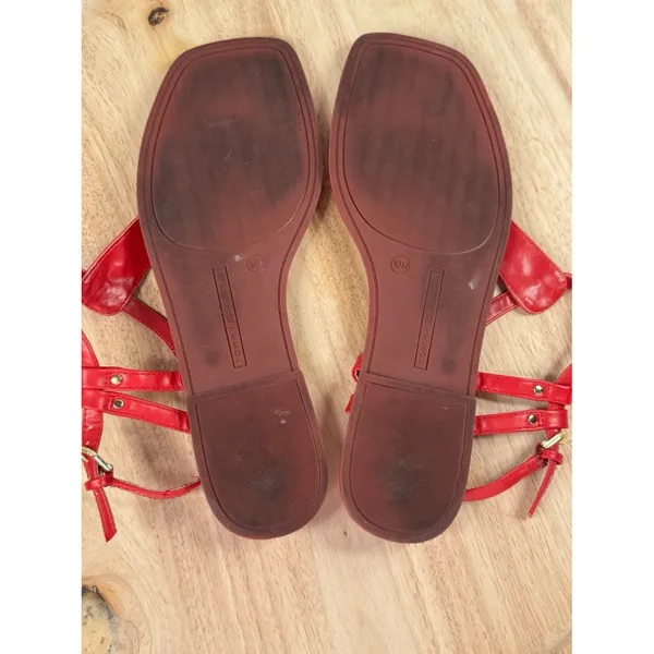 Tommy Hilfiger Jerika‎ Flat Thong Sandals Cherry Tomato Red Women 10 - Image 9