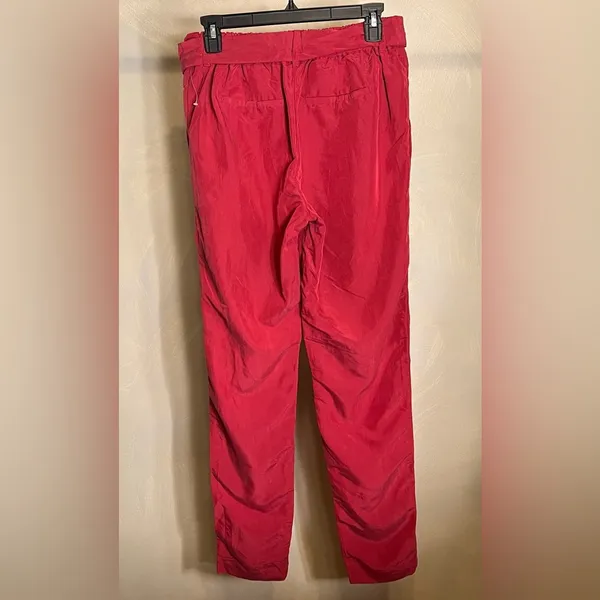 Old Navy Womens Strawberry Tropix High Rise Belted Paper Bag Pull-On Pants|Sz:S - Image 3