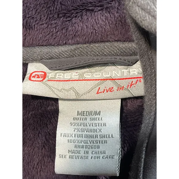 Free Country Purple Fleece Jacket Soft Warm‎ Zip-Up Outdoor Wear - Image 2