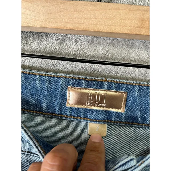 KUT From The Kloth High‎ Rise Ryan Fab Ab Super Wide Leg Jeans Light Wash 2 New - Image 5
