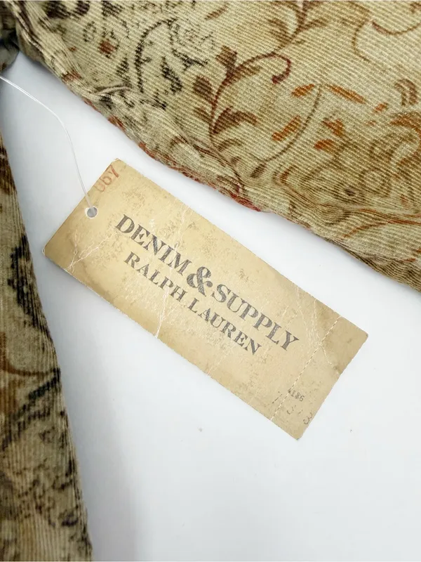 Denim & Supply Ralph Lauren Corduroy Peasant Dress Lace Trim Floral Botanical - Image 13