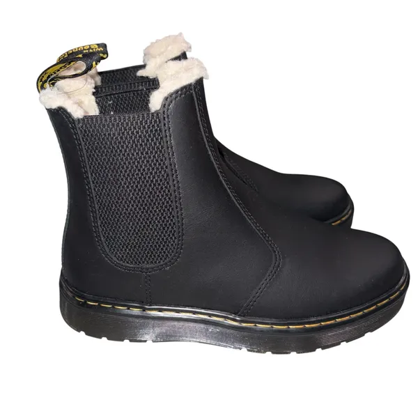 NEW Without Box Dr. Martens Black Dorrian FL Leonore Faux Fur Cuff Combat Boots 6 37 - Image 6
