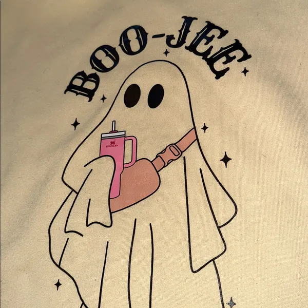 Adorable Cream Boo-Jee Ghost sweatshirt trendy size XXlarge - Image 3