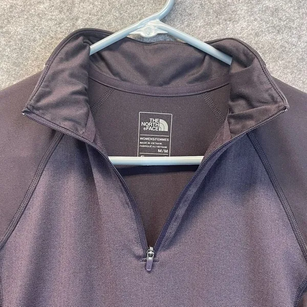 THE NORTH FACE FlashDry Quarter Zip Pullover Women’s Medium‎ Purple Long Sleeve - Image 4